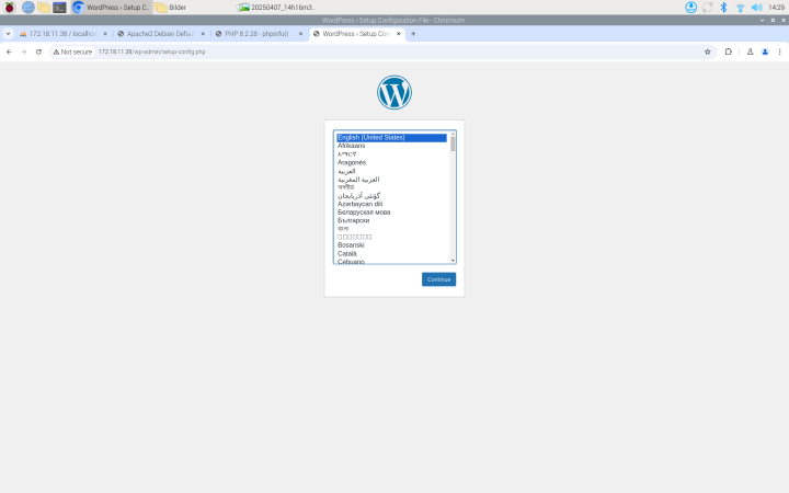 Zugriff auf WordPress