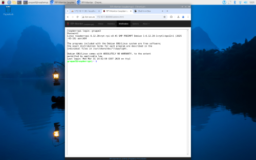 Schritt 3: Erfolgreicher Login in Shell in a Box
